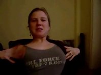 Showing my tit and pussy